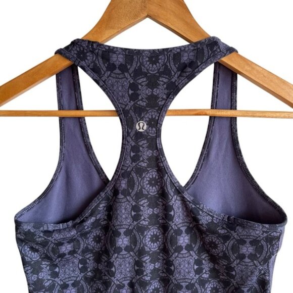 Lululemon Cool Racerback Tank Size 4 Mini Prisma Nightfall Black Grape - Picture 7 of 9